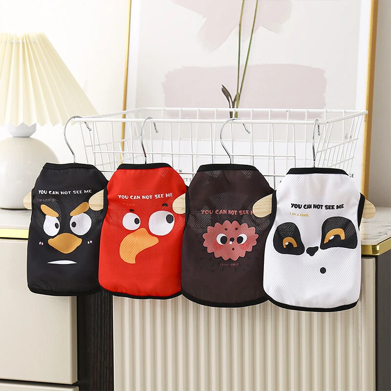 Pet Vest Cat Clothes Dog Shirt Small Dog Clothing Thin Sleeveless Cartoon = - Image 3 of 4