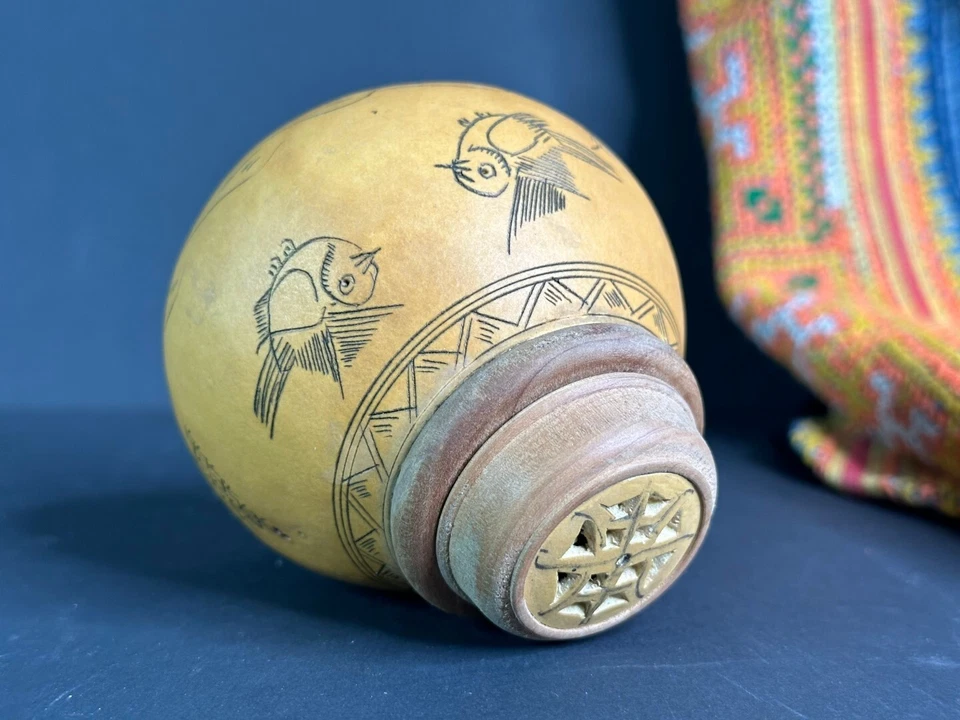 Old Chinese Cricket Holder with Carved Birds …beautiful collection and display - image 2 of 4