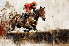 Horse Racing Canvas Picture Print Wall Art