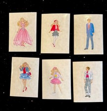  Lot B, 6ct Inserts 1989 Barbie Panini Album Sticker Card Lot I-N 