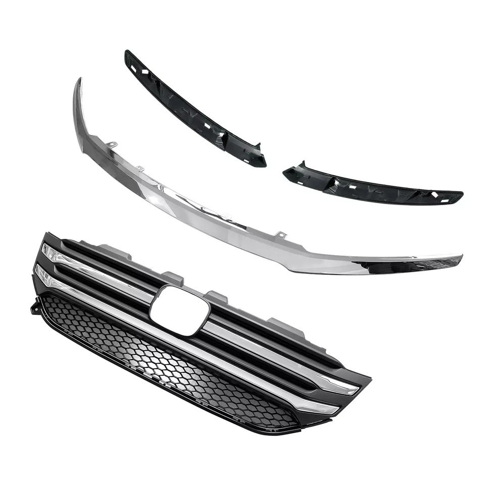 For 2016-18 Honda Pilot Grille Molding Trim Turn Signal Light Grille Cover Bezel Foto 3 de 4