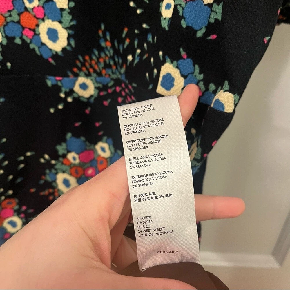 VALENTINO Abito Anthropologie Scarletta Sweetheart 6 Floreale Midi Manica a Sbuffo Nuovo con etichette