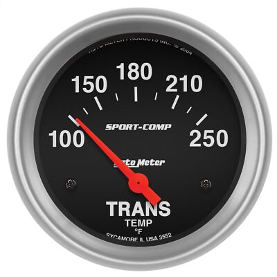 Auto Meter 3552 Sport-Comp Electric Transmission Temp Gauge 2 5/8'',  100-250 F