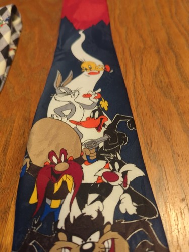 2 Vintage Looney Tunes Men's Ties Balancine & Looney Tunes Brands Taz Tweety - Picture 6 of 9