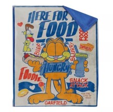 New Officially Licensed Garfield "Here For The Food" Soft Colorful Throw Blanket