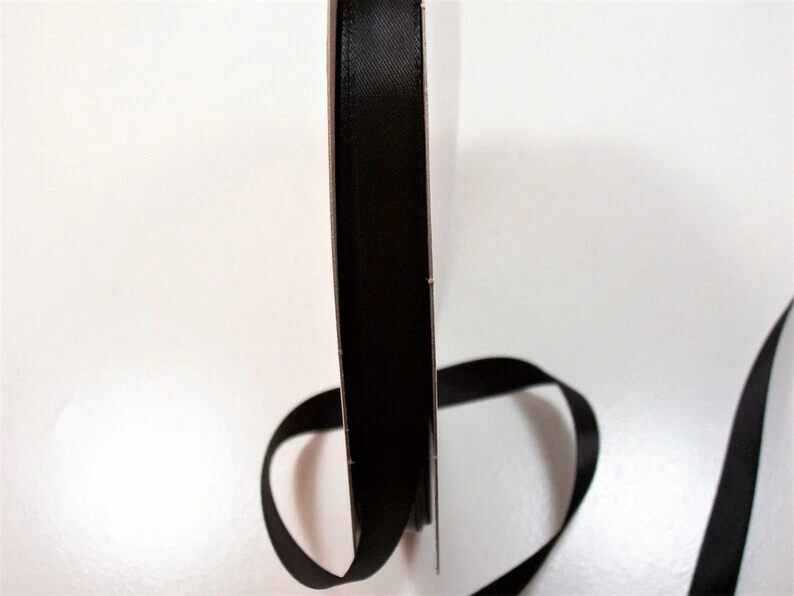 Black Double-Face Satin Ribbon 1/2 inch wide x 10 yards Schiff Acetate B19 - Image 3 of 4