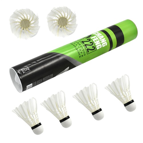 12Pcs Training Natural Duck Feather Shuttlecocks Badminton Balls Games Sports