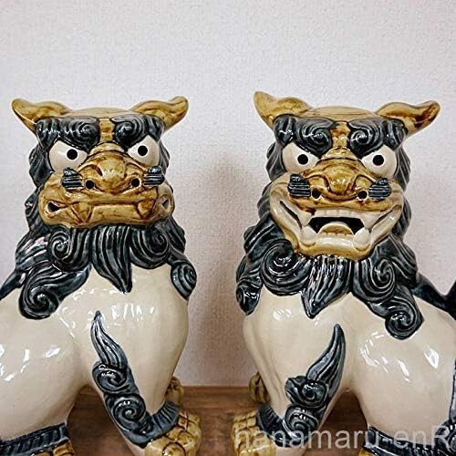 Unused Shisa Dogs Gatepost Monchu 12.9in Okinawa Japan Traditional
