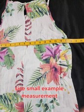 Lungo L'arno Floral 100% Linen Midi Beach Hawaiian Floral Dress Made In Italy