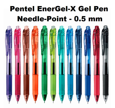 Pentel EnerGel-X Gel Pen Needle Point mm CHOOSE New Colors Blue Green  BLN105