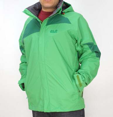 Herren Jack Wolfskin 5006531 Reißverschluss Seegrasgrün Warm Wasserdicht Wanderjacke