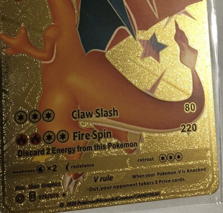 Pokmon TCG - Charizard V Pokemon Gold Foil Card 079/073 HP220 Free Shipping Pokmon TCG - Charizard V Pokemon Gold Foil Card 079/073 HP220 Free Shipping