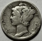 1939-D Mercury Head Silver Dime Good Filler Coin, FREE SHIP, 90% Silver 10100