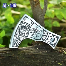 Handmade Forged Steel Camping Axe Head Vikings TOMAHAWK HATCHET HUNTING TOOL