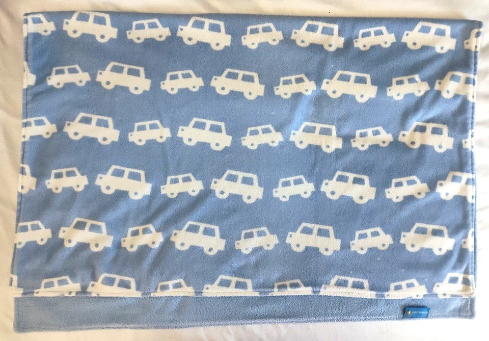 Синее белое автомобильное детское одеяло Tiddliwinks трудно найти милое защитное флисовое для мальчика - Изображение 2 из 3