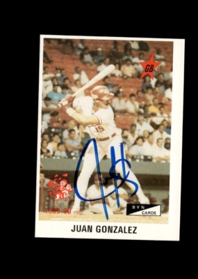 Juan Gonzalez 1990 BYN Puerto Rico Winter League authentic autographed card