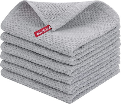 100% Cotton Waffle Weave Kitchen Dish Cloths, Ultra Soft Absorbent Quick Drying