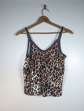 PINK Victoria's Secret Camisole Top Size Medium Velvet Leopard Mob Wife Animal