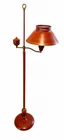 Vintage Mid-Century Red French Empire Style Tole Metal Student Floor Lamp MCM