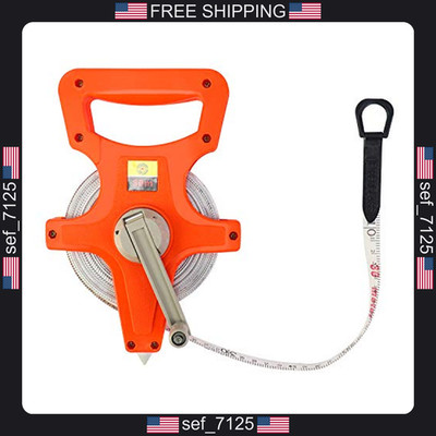 QWORK 1/2'' x 100' Fiberglass Tape Measure, Engineer's Open Reel Dual Sided