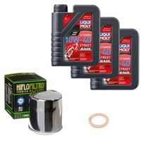 Hiflo ÖLfilter Set Liquimoly 10W-40 Race 3L FüR Kawasaki En 500 A EN500A Bj.1990