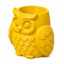 Wise Owl Pen Holder Desk Organizer Marble Orange Yellow - Yellow