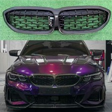 Us- Real Carbon Fiber Black Front Kidney Grille For 2019-2022 Bmw G20 330i M340i