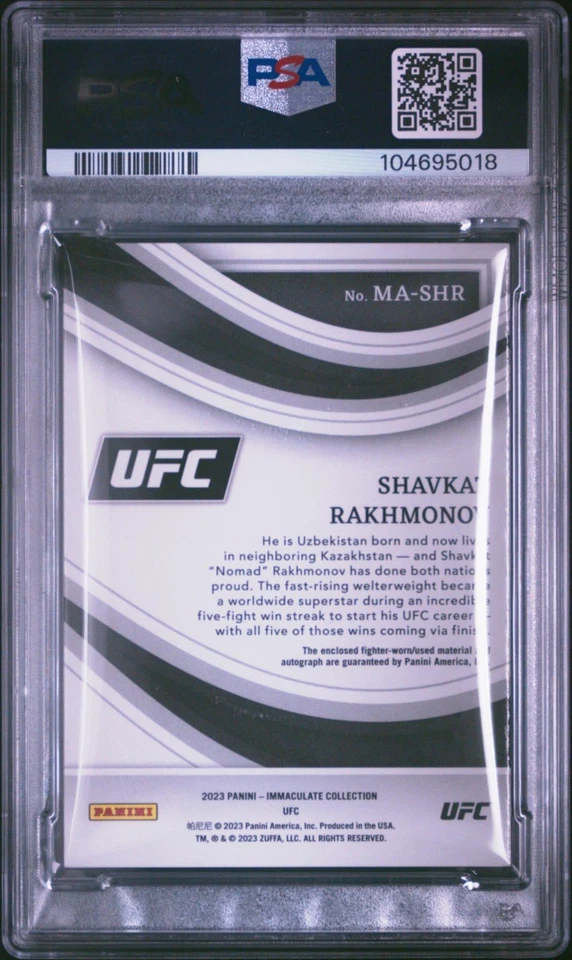 2023 PANINI IMMACULATE UFC MEMORABILIA AUTOGRAPHS #MASHR SHAVKAT RAKHMONOV PSA 9 - Image 4 of 4