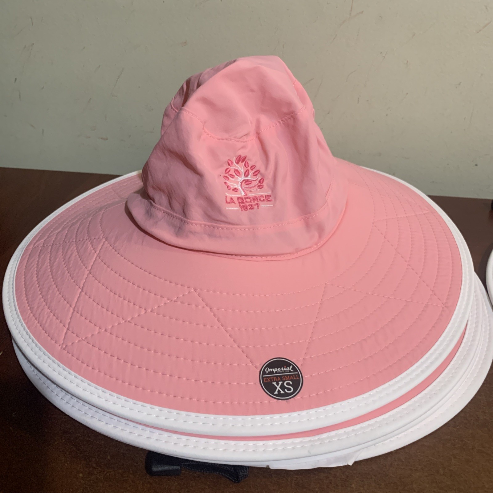 Cappello Imperial Watership Pony Tail Tech Sun Floppy Golf Spiaggia Rosa Nuovo XS o S M