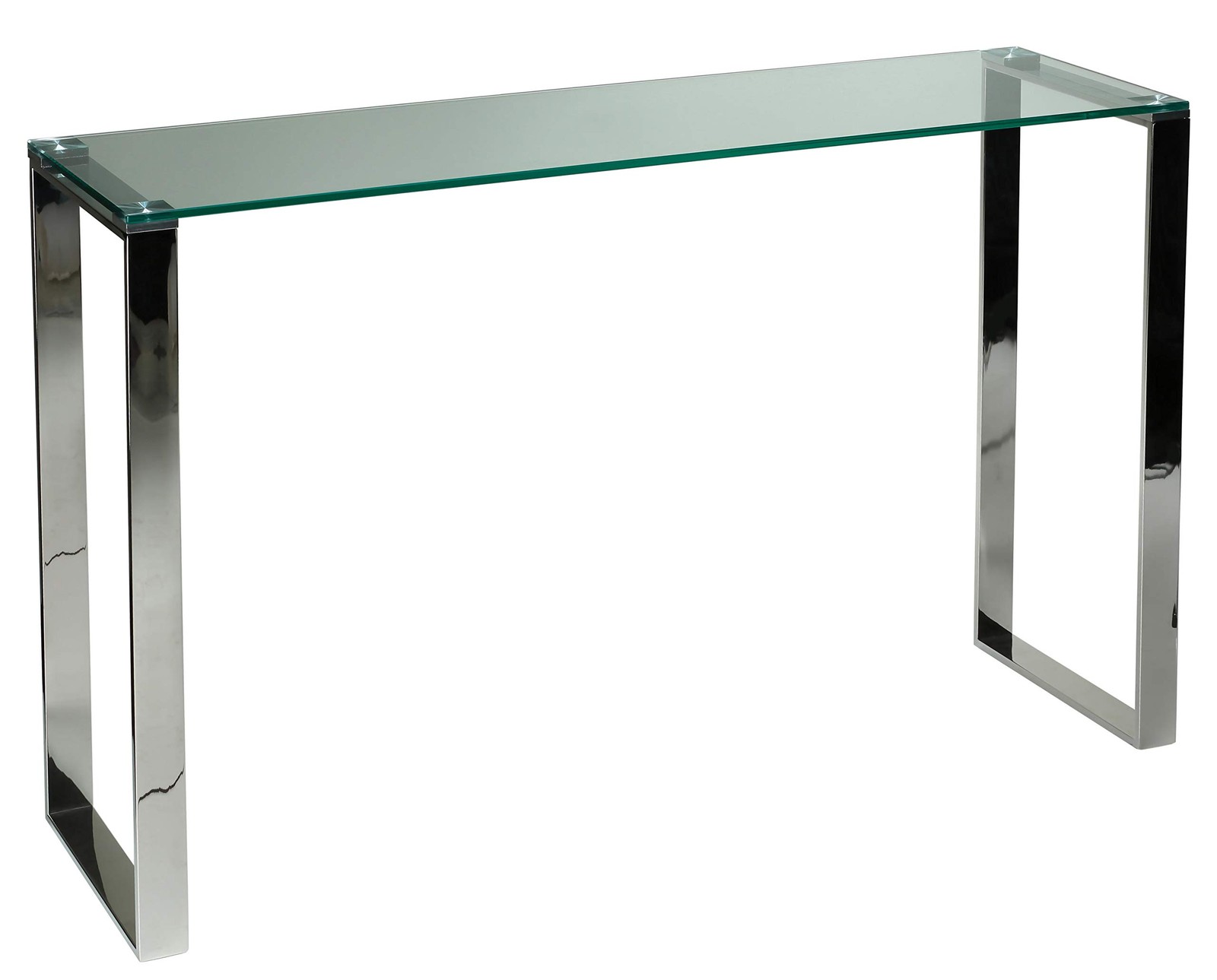Remi Contemporary Glass Console Table with Chrome Finish
