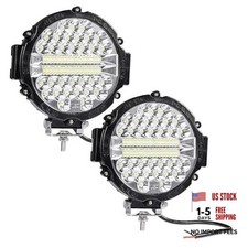 LED Off Road Lights pods 7 Inch 15000Lumen Bumper Round LED Light Bar Black-2