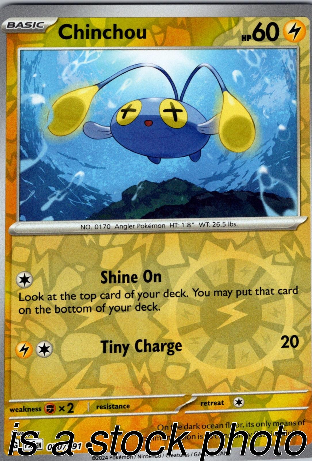 Chinchou 020/091 SV: Paldean Fates Reverse Holofoil Pokemon (LP-NM)