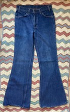 VTG Levis 684 Jeans Mens 31x34 70s Bell Bottom Flare Denim Dark Talon EXCELLENT