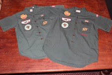 Boy Scouts of America BSA Youth Shirt Lot Of 2 1960's Similar Explorer Green