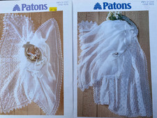 2 Patons Knitting Patterns Baby Shawls in 2 ply 5348 & 5347 Heirloom Designs