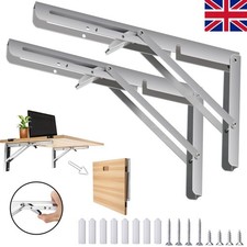 2-10pcs Folding Shelf Brackets Heavy Duty Collapsible Steel Table Bracket 8"-20"