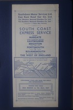 Southdown East Kent Coach Timetable 1937 South Coast Margate West of England bus