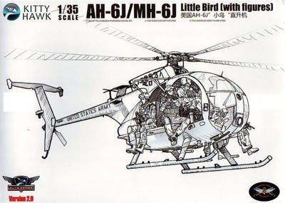 Kitty Hawk 1/35 AH-6J / MH-6J Little Bird with Figures Helicopter #50004 USA