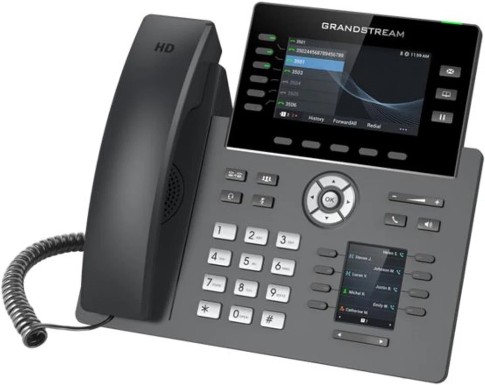 Grandstream GRP2616 Corded Electric 6-line Carrier-Grade IP Phone - Black - Image 2 of 4