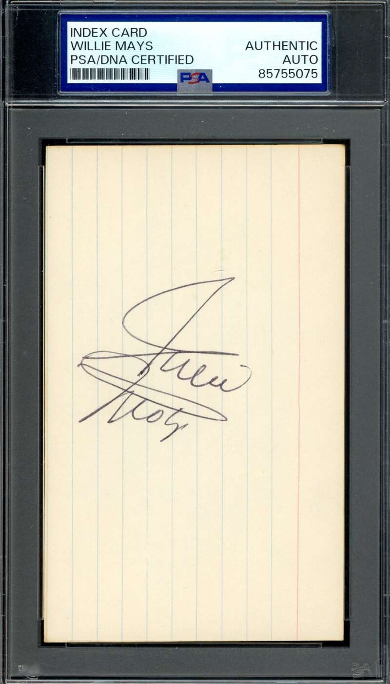 Willie Mays PSA DNA Coa Vintage Signed 3x5 Index Card Autograph