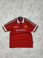 Vintage Manchester United 1998 1999 Home Shirt Umbro Sharp Jersey Boys 158 XS