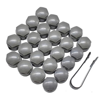 XUKEY 24PCS Wheel Center Caps for Audi 25mm Hub Lug 20mm x 25mm, Grey 