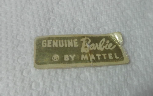 VINTAGE BARBIE GOLD FOIL WRIST TAG FOR EARLY PONYTAIL BUBBLE CUT DOLLS