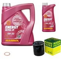Mann Inspektionspaket 6L Mannol Energy Ultra JP 5W-20 FüR Renault 9 1.7