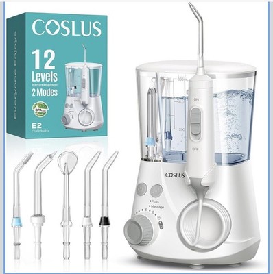 Coslus E2 Advanced Water Flosser For Teeth 2 Modes 12 Pressure Settings