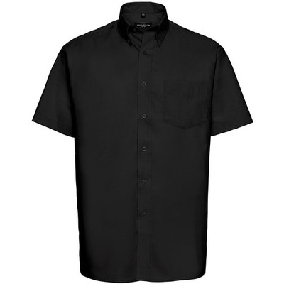Russell Collection Klassisches Oxford Hemd   Kurzarm Shirt mit Kragen Herren