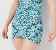 Jantzen Women's Swimsuit Sz 6 Ruched Faux Wrap Swim Overskirt Blue A399427