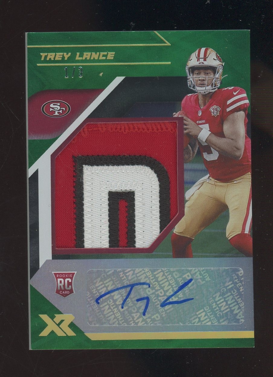 Trey Lance Panini XR Rookie Xcellence Autograph Swatches #RXA Base
