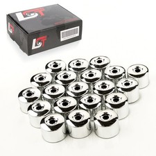 20x Radschrauben Abdeckkappen Radschraubenkappen Set chromfarben 17 mm für VW