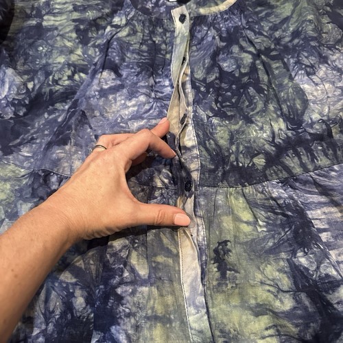 Cabi Woodstock Tie Dye Linen Blend Tunic Top Size Small Lagenlook Artsy Boho - Picture 6 of 7